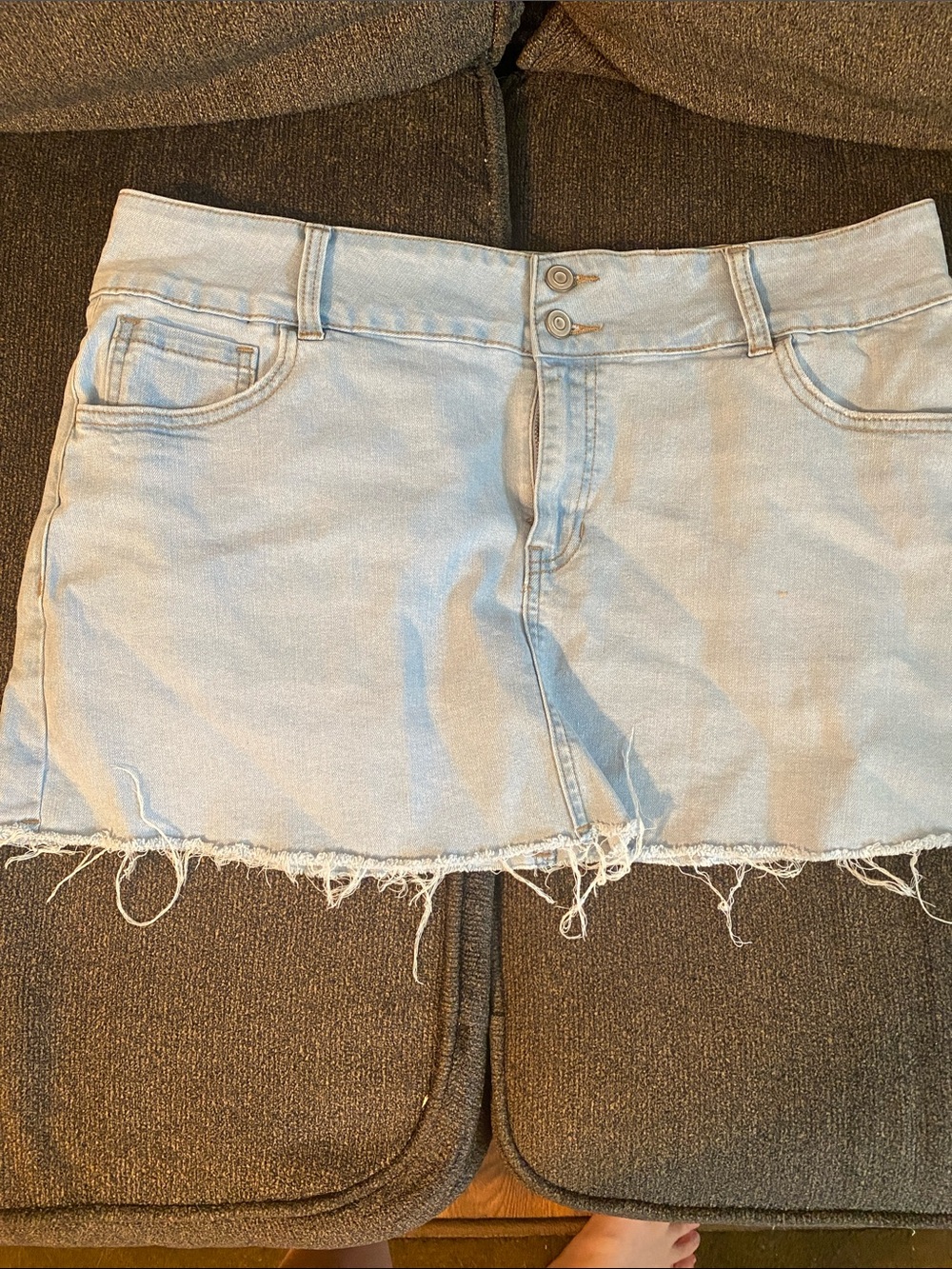 Celebrity Pink Light Blue Denim Mini Skirt